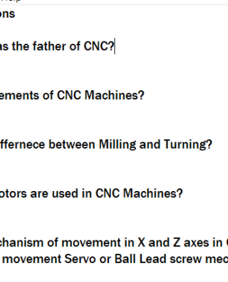 CNC Interview Questions