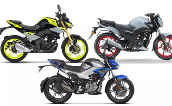 Structured Comparison of Honda CB125 Hornet, TVS Raider 125, and Hero Xtreme 125R